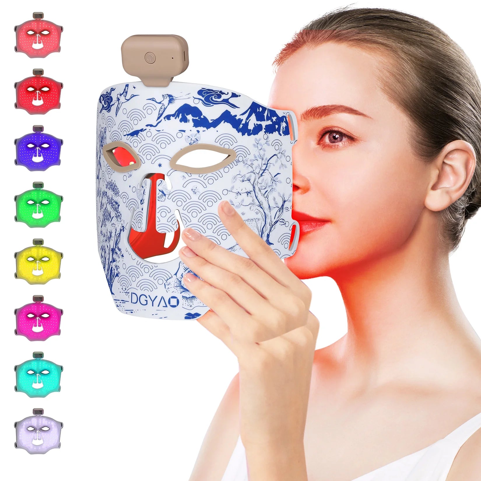 Led Face Mask Light, 8 Colors LED Facial Mask Skin Care for Women Home Travel