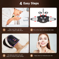 Red Light Therapy for Face, 4 Modes Led Face Mask Light Therapy with Remote, Portable Light Therapy Mask for Skin Care at Home, Travel (Black)