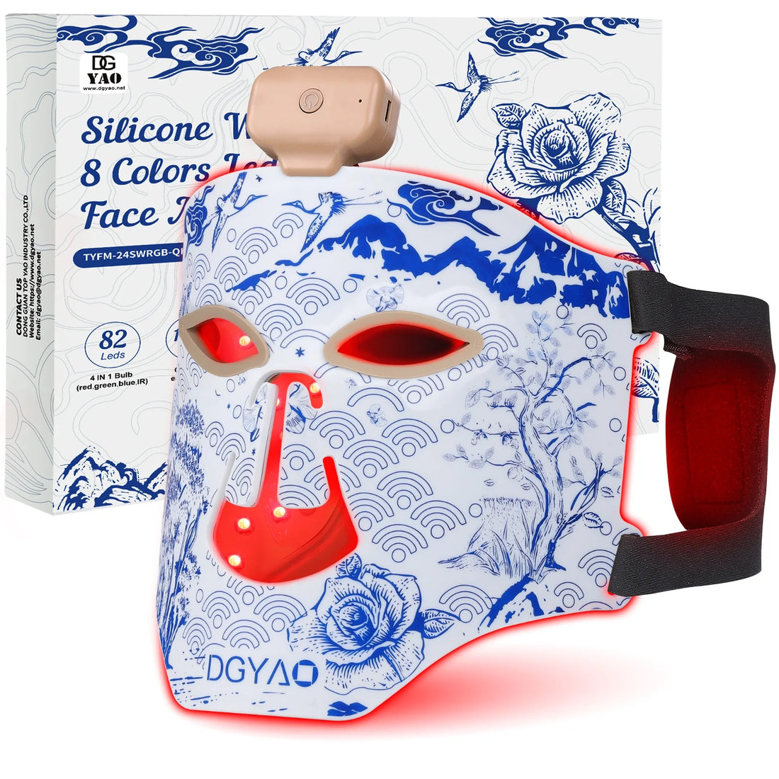 Led Face Mask Light, 8 Colors LED Facial Mask Skin Care for Women Home Travel