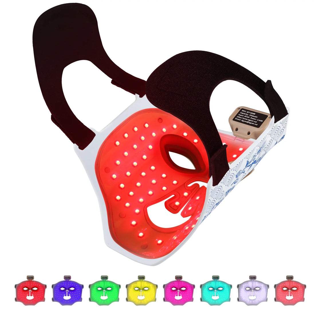 Led Face Mask Light, 8 Colors LED Facial Mask Skin Care for Women Home Travel